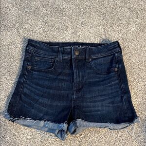 American Eagle Outfitters Women's Dark Blue Denim Shorts
